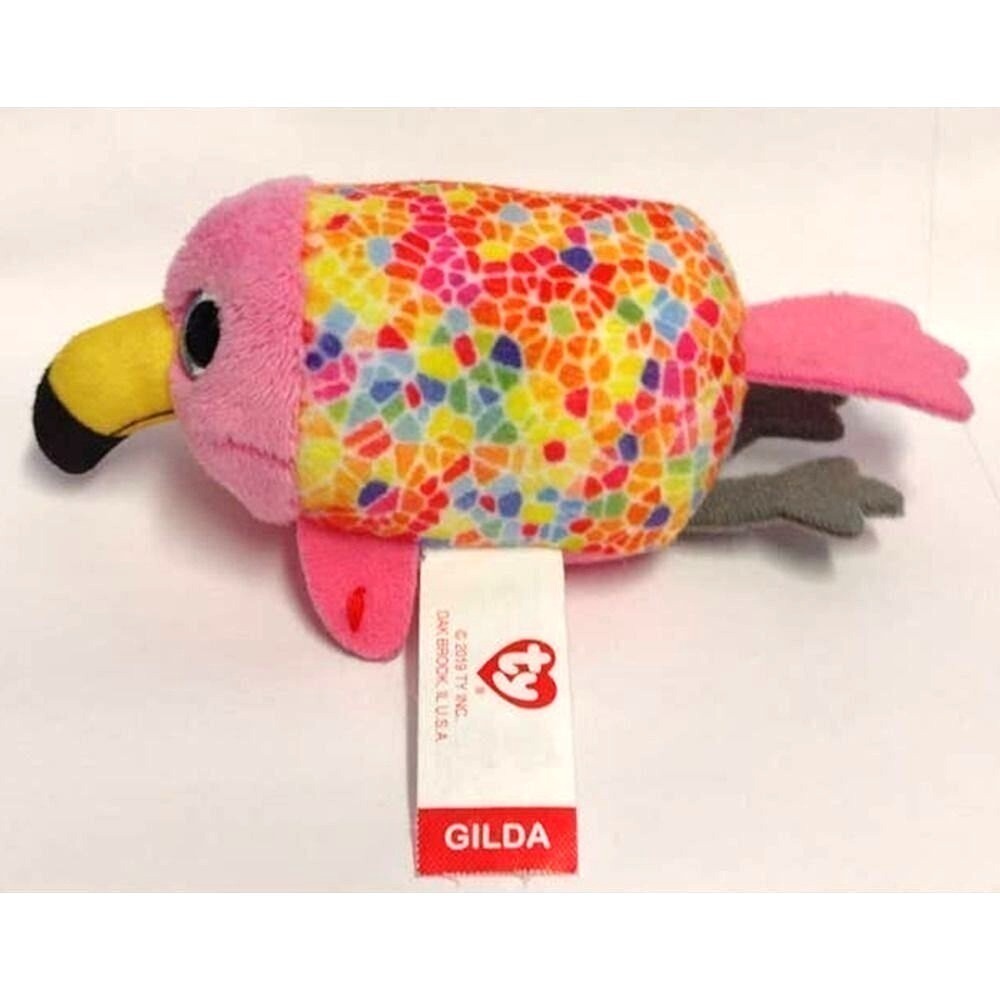 Ty Gilda Flamingo Toucan Teenie Ty Bird Plush 3" Pink McDonalds Happy Meal Toy - Picture 2 of 5